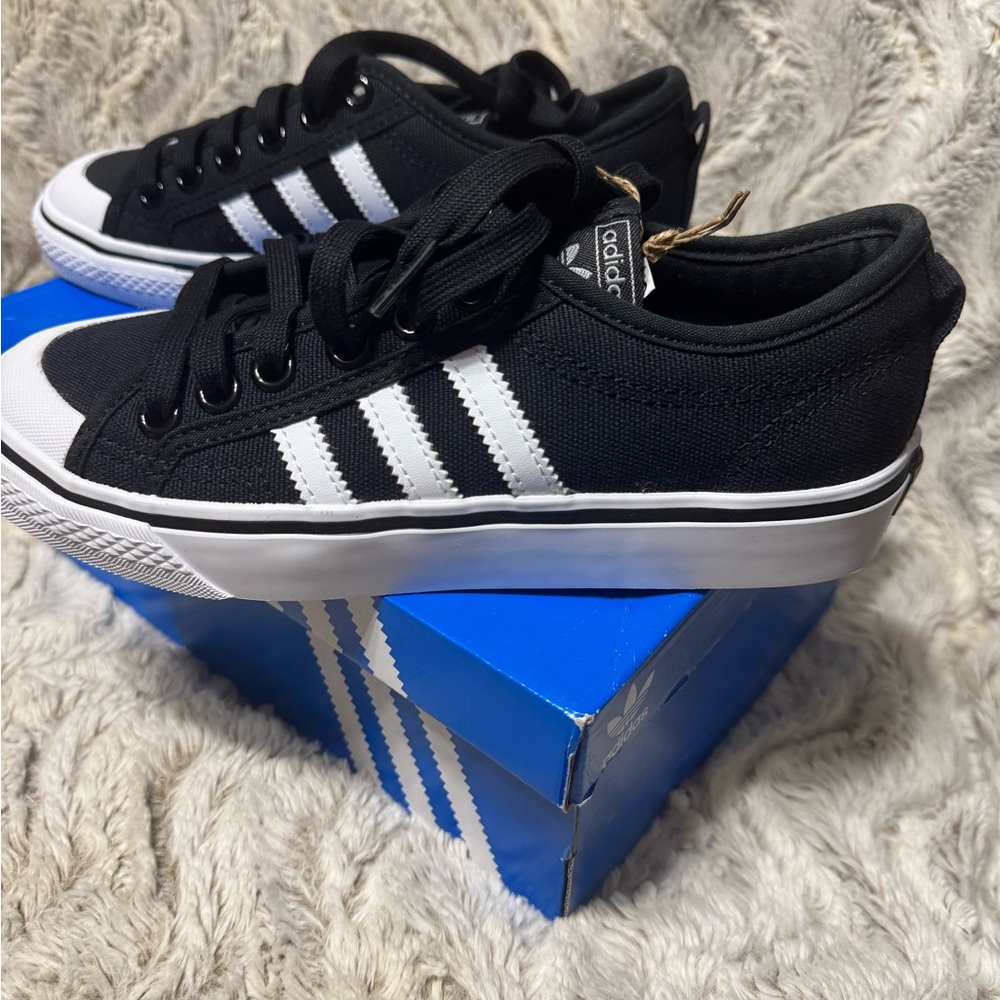 Adidas Canvas Sneakers in Black and White